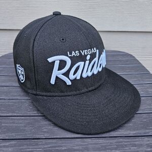 New Era Las Vegas Raiders Retro Script Snapback Hat 59Fifty Cap NFL Football OS